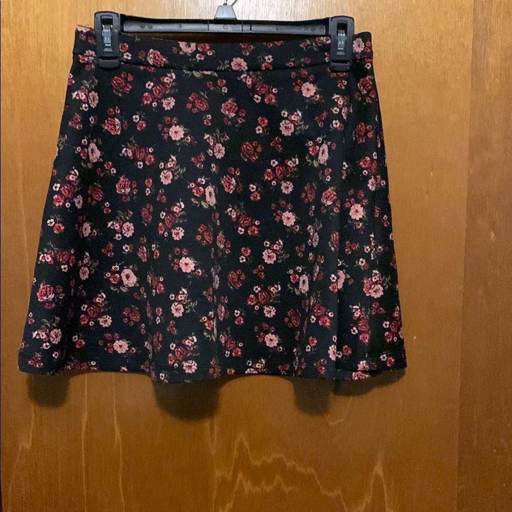 Floral Black Skirt